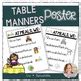 Table Manners Chart by HomeBloom Education | TPT