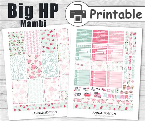 Big Happy Planner Stickers Printable Large Happy Planner Etsy Happy