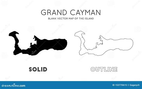 Grand Cayman Gray Political Map Vector Illustration CartoonDealer