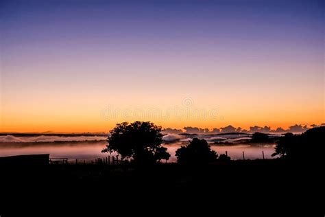 A Stunning Sunrise on the Farm Stock Photo - Image of orange, outdoor ...