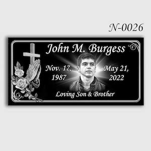 Flat Headstone 16x8x3 Inches Black Granite Diamond Engraved Etsy