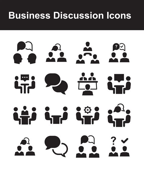 Business Discussion Icons 23888307 Vector Art at Vecteezy