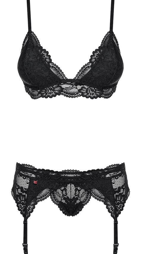 Ava Black Lace Bra Set Black Lingerie BEDTIME FLIRT