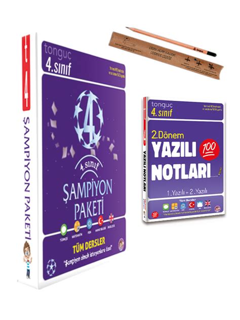 Tonguç 4 Sınıf Şampiyon Paketi Tüm Dersler 2 Dönem Yazılı Notları Set