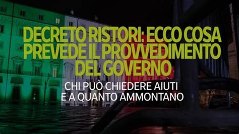 Il Consiglio Dei Ministri Approva Il Decreto Ristori Ecco Cosa Prevede