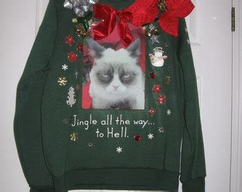 Grumpy Cat Ugly Christmas Sweater Sweatshirt New by Spacecat1