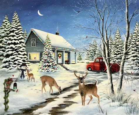 Unexpected Christmas Guests Painting By Penny Scarboro Fine Art America