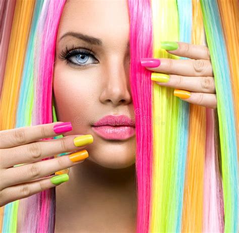 Girl Portrait With Colorful Makeup Stock Image Image Of Colors