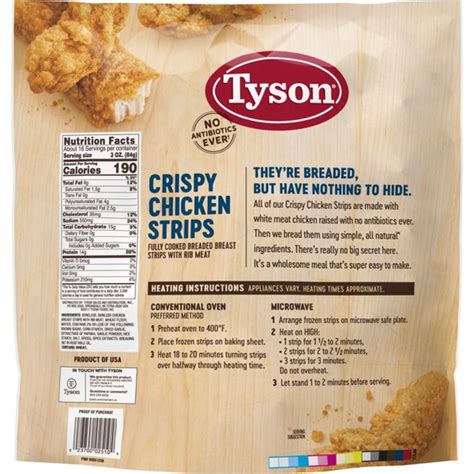 Tyson Fully Cooked Crispy Chicken Strips 25 Oz Frozen 48 Oz