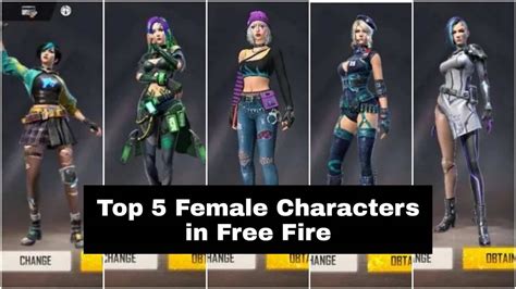 Top 5 Female Characters In Free Fire For October 2021