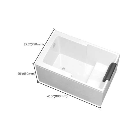 Modern Acrylic Rectangular Tub Soaking 248 Inch Tall Bath Tub In White