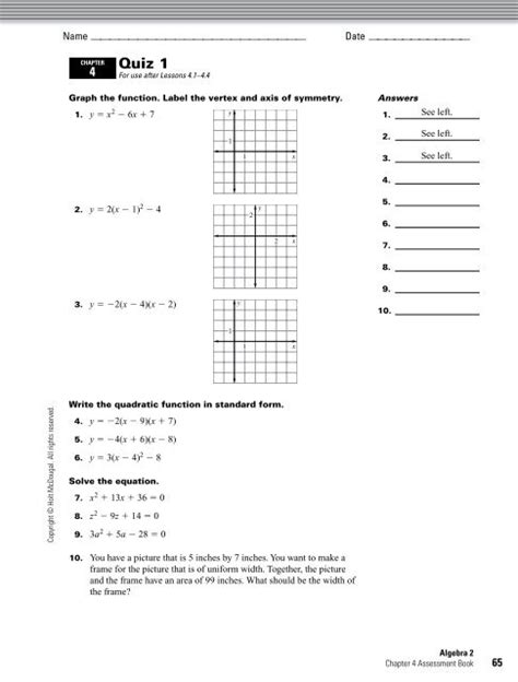 42 Holt Mcdougal Algebra 2 Worksheet Answers Worksheet For Fun