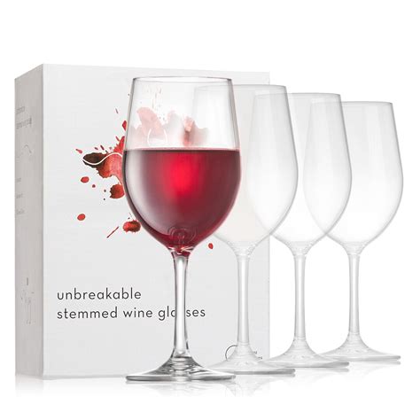 Unbreakable Plastic Wine Glasses With Stem 12 Oz Extra Durable Reusable