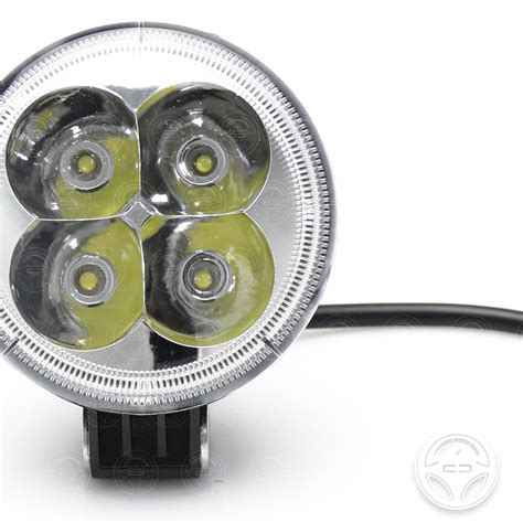 Par Faros 4 Leds Auxiliares Redondos Luz Fija Blanca 12w 136 85 En