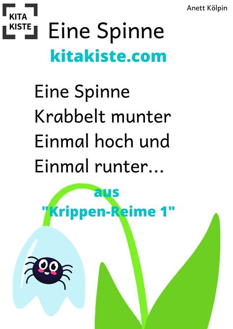 Eine Spinne Fingerspiel Krippe Reime Kinder Lied Kinder Reime