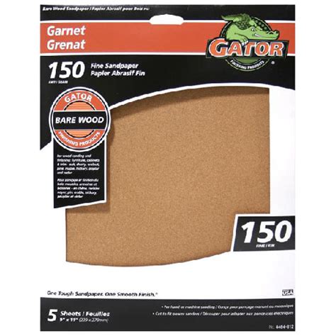 Gator Garnet Bare Wood Sandpaper Sheets 9 In W X 11 In L 150 Grit