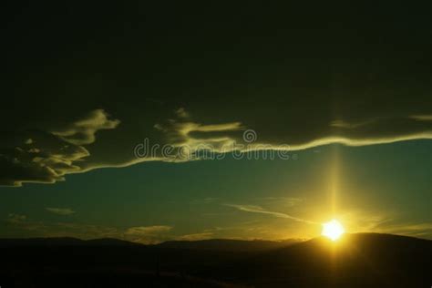 Sunrise over hills stock image. Image of evening, hill - 78855009