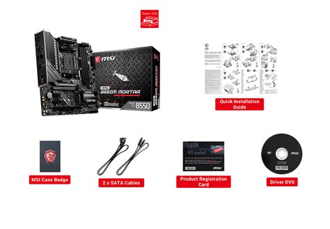 Msi Mag B550m Mortar Amd Am4 Ddr4 Cf Lightning Gen 4 M 2 Usb 3 2 Gen 2 Hdmi Matx Gaming Motherboard