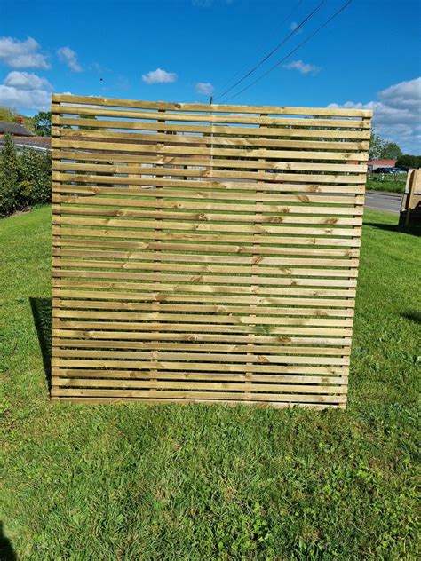 Single Slatted Fence Panel Park Timber