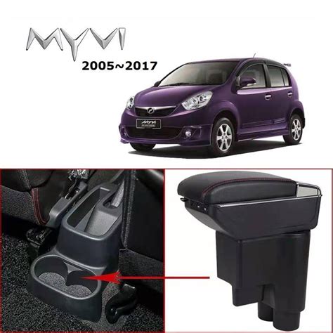 7 USB ARMREST Honda Toyota Perodua Proton Adjustable With Cup Holder