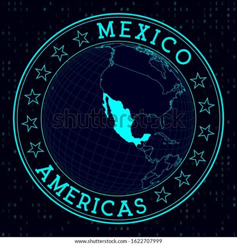 Mexico Round Sign Futuristic Satelite View Stock Vector Royalty Free