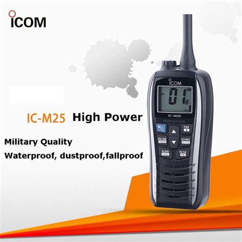 Icom IC M25 VHF 5W Floating Handheld Maritime Walkie Talkie Two Way Radio