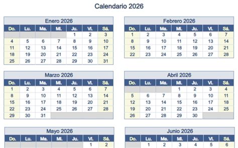 Plantilla Excel Calendario 2026 Descargar Gratis