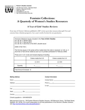 Fillable Online Womenst Library Wisc Feminist Collections University