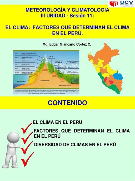 Sesion 11 El Clima En El Perú Clima Velocidad Del Viento