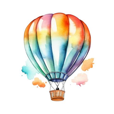 Premium AI Image There Is A Watercolor Painting Of A Hot Air Balloon