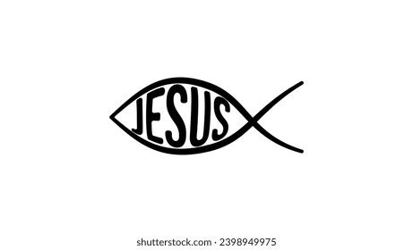 Jesus Fish Symbol Black Isolated Silhouette Stock Vector (Royalty Free) 2398949975 | Shutterstock