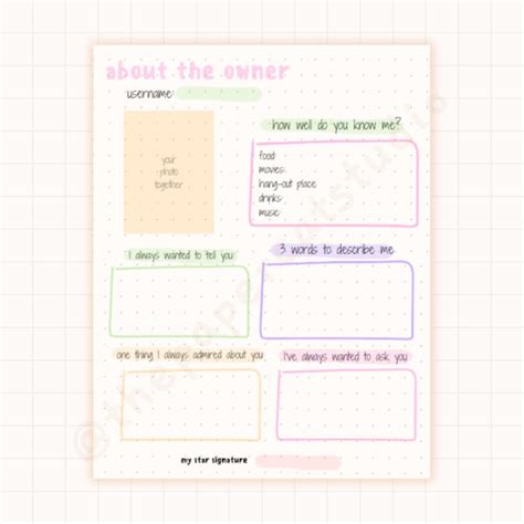 Cute Slam Book Templates, Printable Slam Book, Slam Book Digital, Paper ...