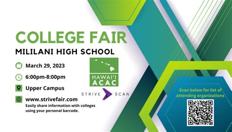 College Fair Mhs March 29 600 800pm Mililani High School