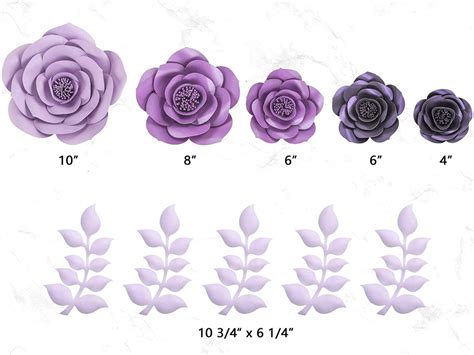 PURPLE PAPER FLOWERS Decorations for Wall Wedding Bridal - Etsy