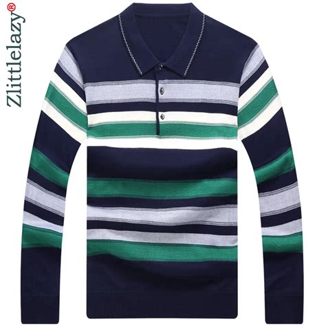 2018 Long Sleeve Striped Polo Shirt Men Cotton Streetwear Polos Shirts