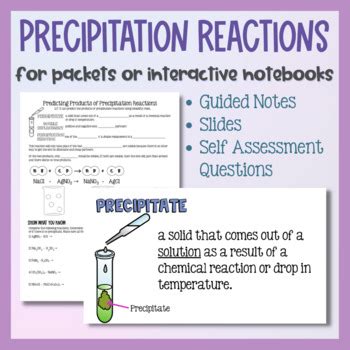 Precipitation Reactions Lesson And Guided Notes By Kelsey Chemistry