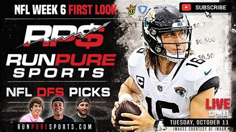 2022 Nfl Week 6 Draftkings Picks And Strategy Nfl Dfs First Look