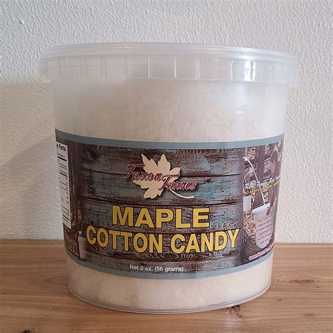 Maple Cotton Candy 2 Oz Tub Faxon Farms Pure Maple Syrup