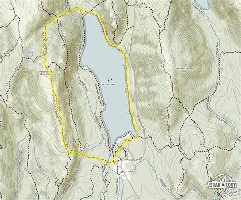 Hiking Map for Jordan Pond Loop via Penobscot Mountain