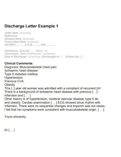 Patient Discharge Letter From Hospital