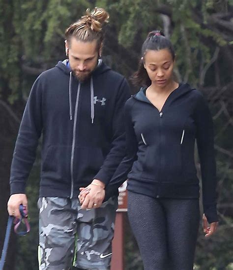 Zoe Saldana Hiking With Her Husband in Beverly Hills, March 2015 ...