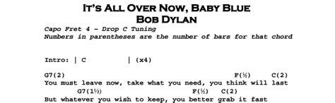 Bob Dylan Its All Over Now Guitar Lesson Tab And Chords Jgb