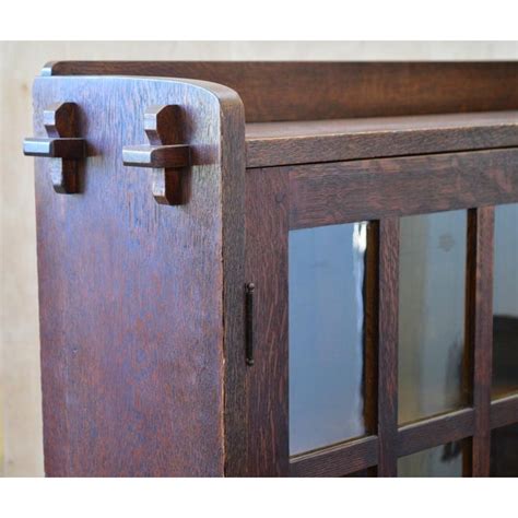 Stickley Mission Oak Double Door Bookcase Circa 1910 Original Finish Chairish