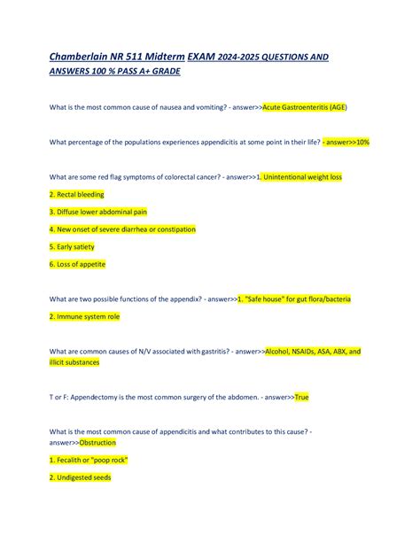 Chamberlain NR 511 Midterm EXAM 2024 2025 QUESTIONS AND ANSWERS 100