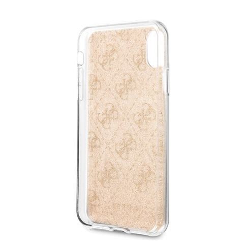 Oryginalne Etui Guess do iPhone Xr złoty gold hard case Glitter