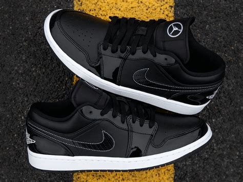 DD1650 001 Que Vaut La AJ1 Low SE Patent Leather ASW Black White