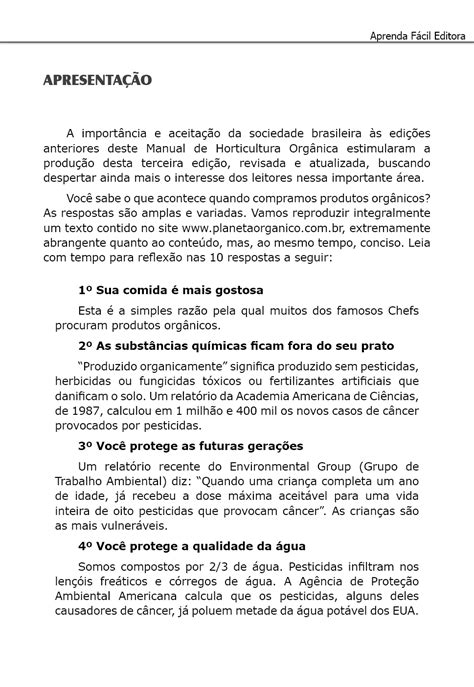 Manual De Horticultura Org Nica Aprenda F Cil Editora Afe