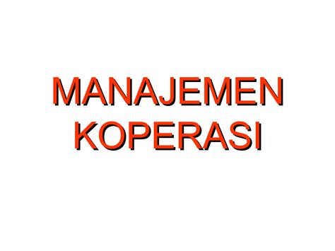 Manajemen Koperasi Ppt