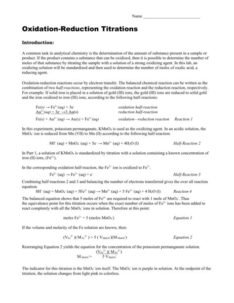 Redox Titration