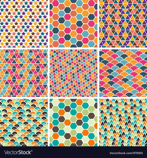 Retro Geometric Patterns Royalty Free Vector Image